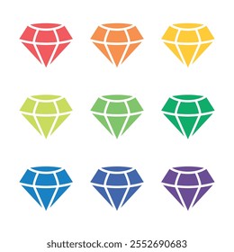 Ícone De Losango Vetorial Em Várias Cores