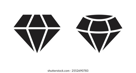 Conjunto de iconos de diamantes de Vector. Diseño plano de símbolos de diamante