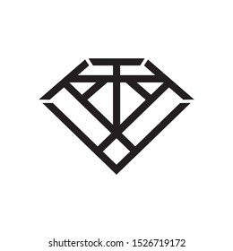 vector diamond of the letter "T", logo initials "T"