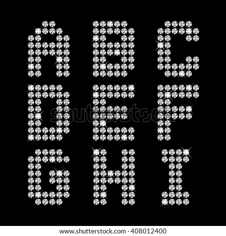 Vector diamond letters A-I