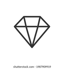 Vector diamond line icon. Symbol in trendy outline style. Vector illustration isolated on a white background. 