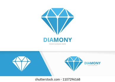 Vector diamond logo combination. Jewelry symbol or icon. Unique gem logotype design template.