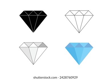 vector diamond logo with different colors