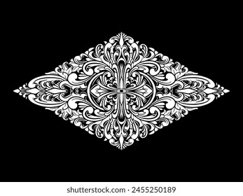 Vector diamond Luxury ornament floral vector Illustration