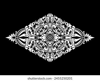 Vector diamond Luxury ornament floral vector Illustration