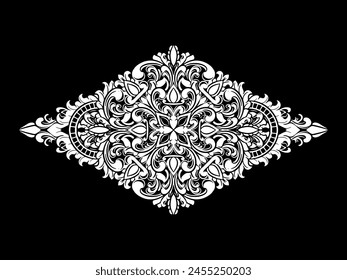 Vector diamond Luxury ornament floral vector Illustration