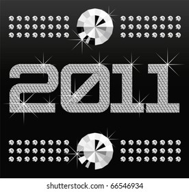 números de diamante vectorial 2011, significa Feliz Año Nuevo