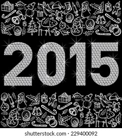 vector diamond numbers 2015 and Christmas and New Year objects