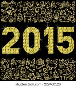 vector diamond numbers 2015 and Christmas and New Year objects