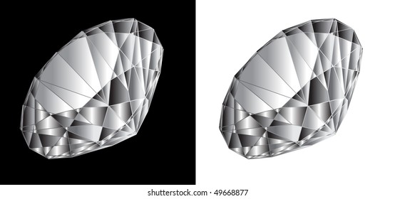 Vector diamond on a black and white background