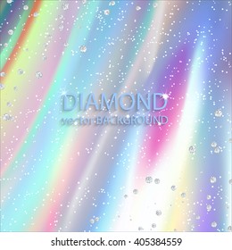 vector diamond on hologram background