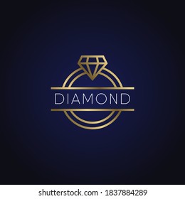 Vector diamond ring logo design. Jewelry logo. Design concept for luxury jewelry store, wedding salon, handmade jewelry