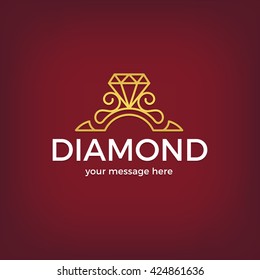 Vector diamond ring logo design. Abstract logo template. Vector illustration.