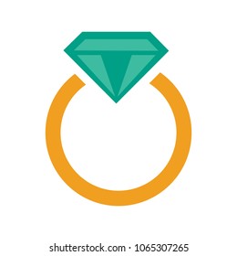 Vector diamond Ring - wedding or engagement illustration, diamond ring symbol