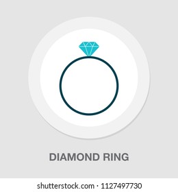 Vector diamond Ring - wedding or engagement illustration, diamond ring symbol