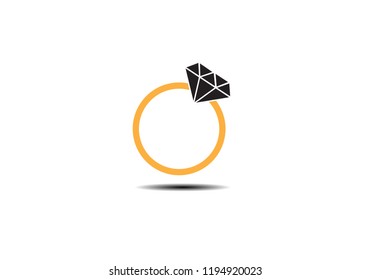 Vector diamond Ring - wedding or engagement illustration, diamond ring symbol