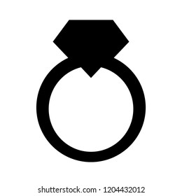 Vector Diamond Ring - Wedding Or Engagement Illustration, Diamond Ring Symbol