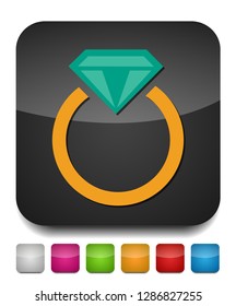 Vector diamond Ring - wedding or engagement illustration, diamond ring symbol
