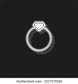 Vector diamond Ring - wedding or engagement illustration, diamond ring symbol