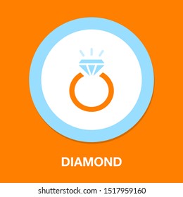 Vector Diamond Ring - Wedding Or Engagement Illustration, Diamond Ring Symbol