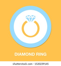 Vector Diamond Ring - Wedding Or Engagement Illustration, Diamond Ring Symbol