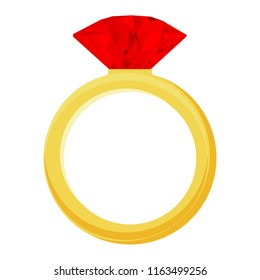 Vector diamond rubin Ring - wedding or engagement illustration, diamond ring symbol