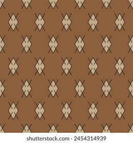 vector of diamond shape brown color seamless pattern background. geometry shape pattern for luxury product.