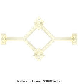 Vector diamond shape with thin golden lines - text box - book dividers.