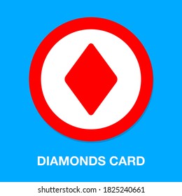 Vektordiamanten-Kartensymbol. Flache Illustration von Spielpoker. Spiel mit Karten einzeln auf weißem Hintergrund. Pokerflush-Symbol
