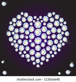 Vector diamonds heart