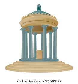 Vector of Diana Temple in Villa Borghese, Rome, Italy. 