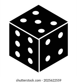 Vector Dice Glyph Icon Design
