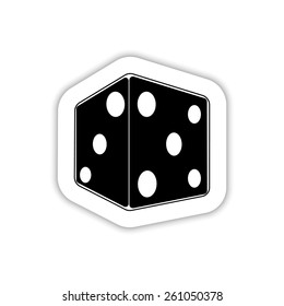Vector dice icon on a white background with shadow