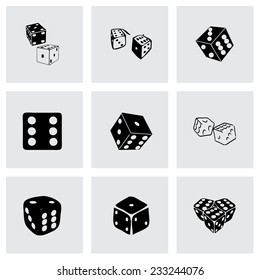 Vector dice icon set on grey background