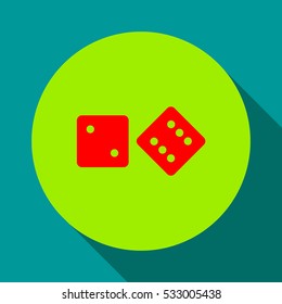 Vector dice icon.Game of dice.
