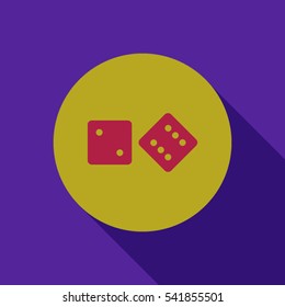 Vector dice icon.Game of dice.