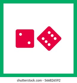 Vector dice icon.Game of dice.
