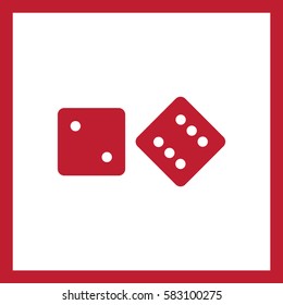Vector dice icon.Game of dice.