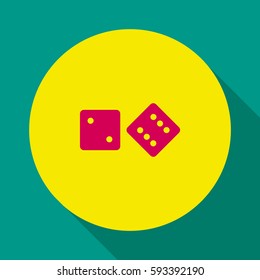 Vector dice icon.Game of dice.