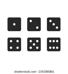 Vector dice icons. Game dice set