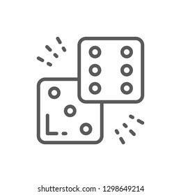 Vector dice line icon. Symbol and sign illustration design. Isolated on white background