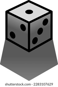 vector dice with shadow behind it
