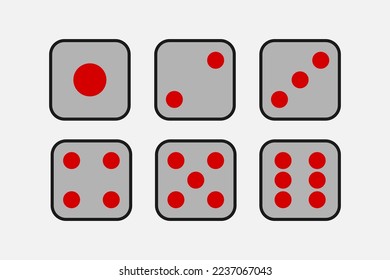 Vector dice six number icon