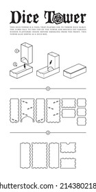 Vector Dice tower paper model template for RPG board game Dungeons and Dragons. Laser cut Wooden production. For 4 mm plywood.