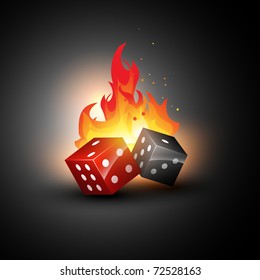 vector dices burning design illustration