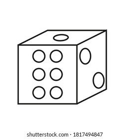 Vector dices icon outline style vector