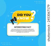 Vector did you know fun fact banner for education business and advertising