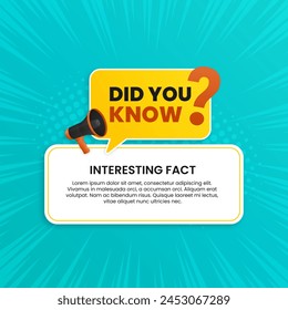 Vector did you know fun fact banner for education business and advertising