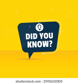 vector did you know yellow background and dark blue banner design

