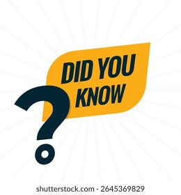 vector did you know yellow and durk blue design
